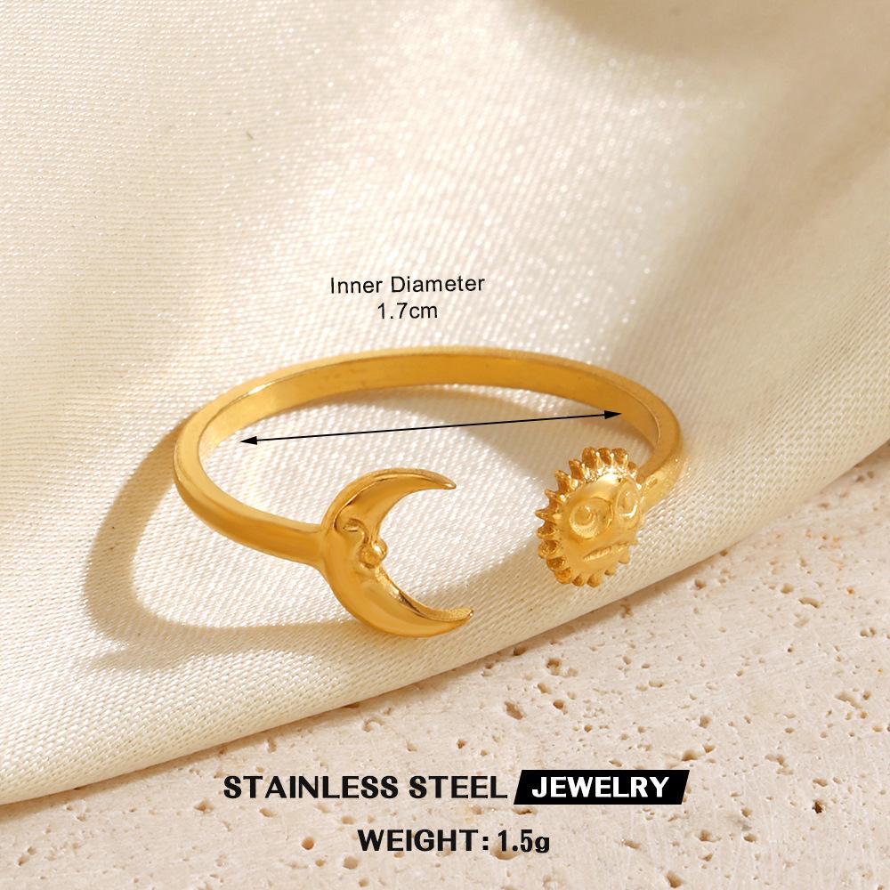 Stainless Steel Heart-Shaped Open Ring for Women - European & American Hip-Hop Style