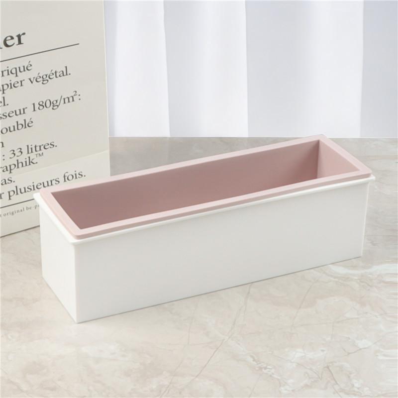 Plastic box + Silicone inner support Soap Mold 1200ml Mousse Cake Soap Mould DIY Multicolor Silicoen Loaf Cake Toast Mold