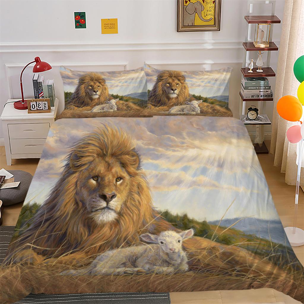 Bed Set Cover Lion Wolf Quilt Cover Set Comforter Cover Set Bedding Sets