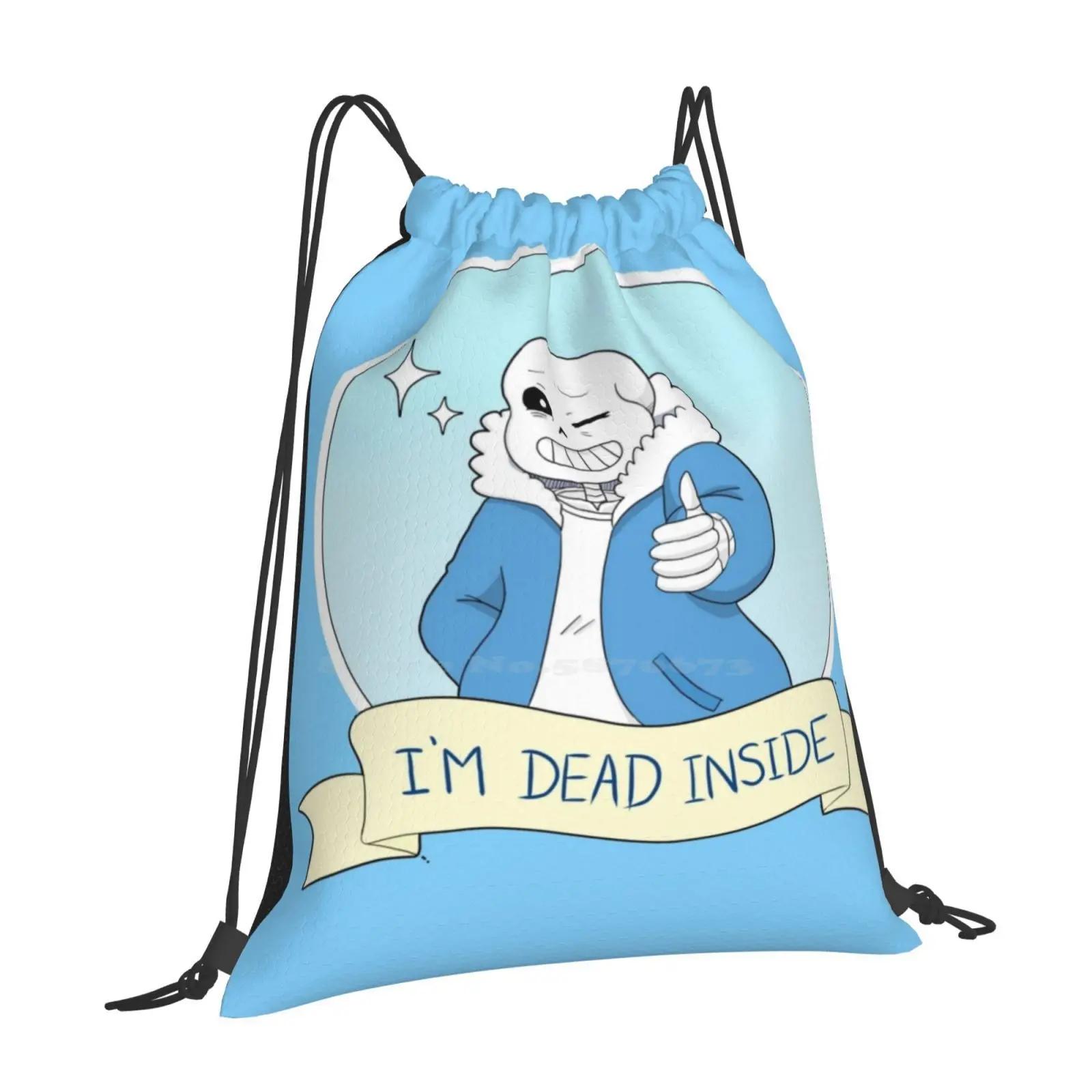 Undertale-Sans « Я мертв внутри » Дизайн сумки Рюкзак студента Undertale Мертв внутри Смешной скелет Санса Большой палец вверх OneSize