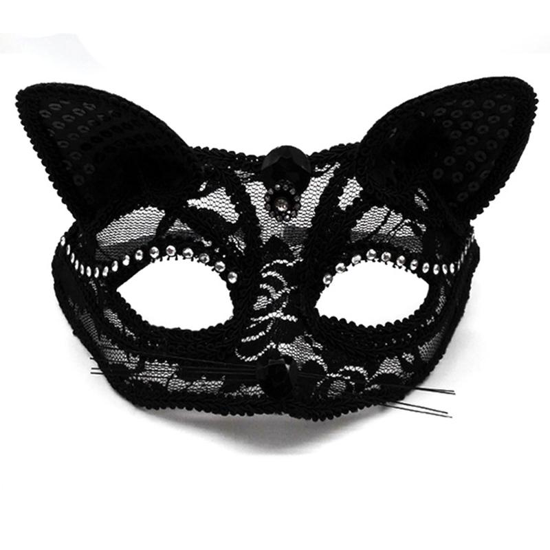 Cats Lace Mask Cosplay Mask Half Face Sexy Fox Face Mask Night Club Shows Dance Role Playing Prop  Lace Mask Masquera