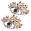 2Pcs Brooch Blue Eye Premium Alloy Exquisite Stylish Elegant Highly Durable Blue Eye Brooch for