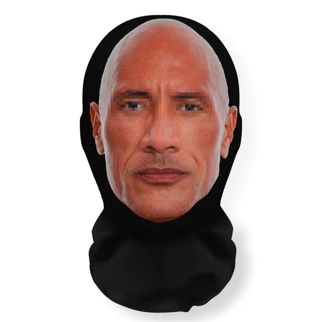 3D Printed Funny Full Face Mask Elastic Mesh Balaclava with Ice Silk Sunscreen Scarf Breathable Halloween Cosplay Party Costume Prop for Men Women 3