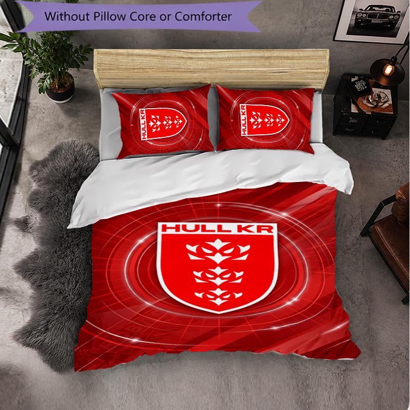 Set Biancheria da Letto 3 Pezzi in Microfibra con Motivo Hull KR Decorazione Copripiumino per Camera da Letto Uso Domestico