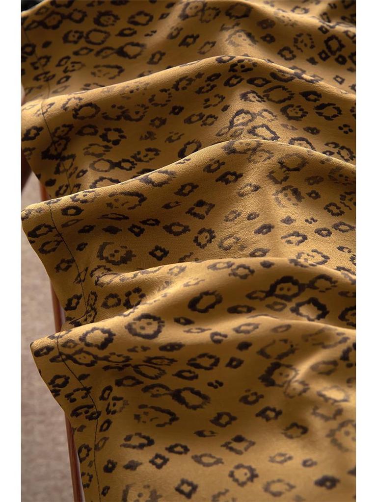 Women's French Short Sleeve Mulberry Silk A-line Dress