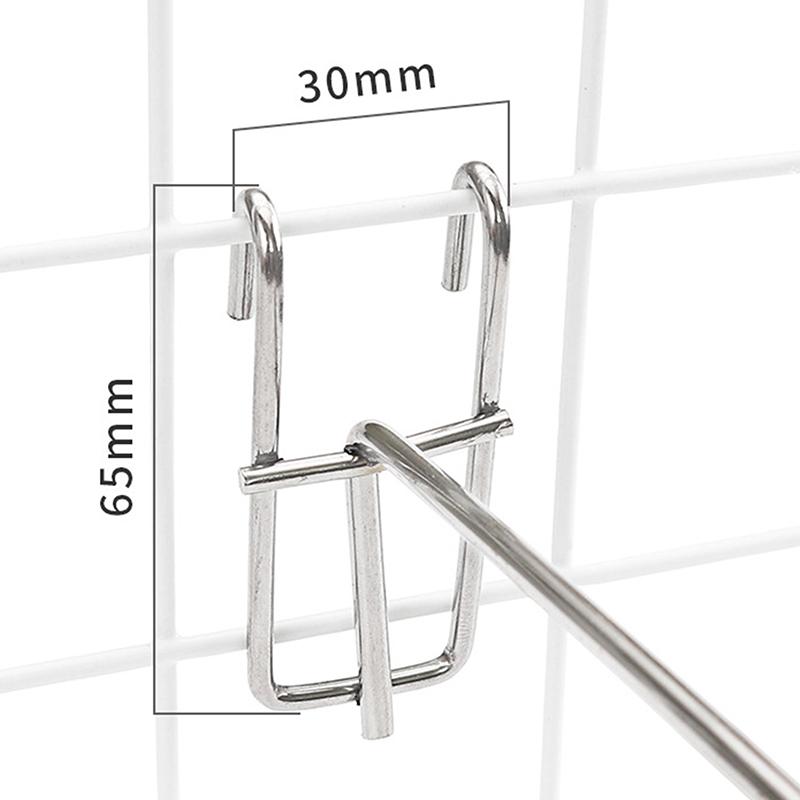 10Pcs 5-25Cm Screen Hooks Supermarket Stainless Steel Grid Hooks 3.2Mm Thickness Wire Mesh Hanging Hooks For Screen Grid