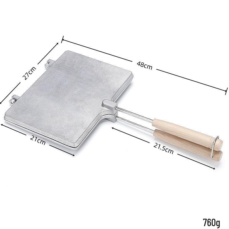 Introducing the "Double-Sided Striped Grill Pan" – perfect for sandwiches, steaks, and eggs.