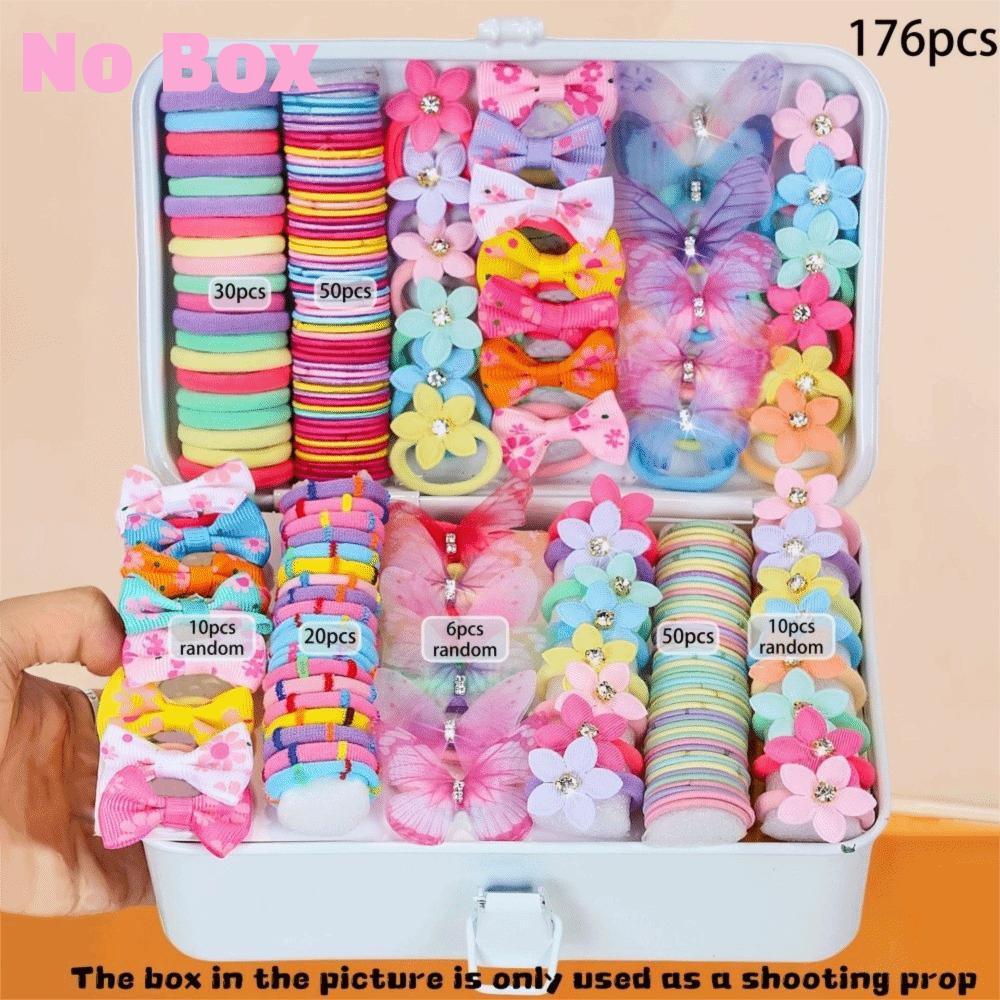 Colorful Hair Accessories Set No Hurt Hair Hair Clips Bow Hair Ties  Princess Gift Set
