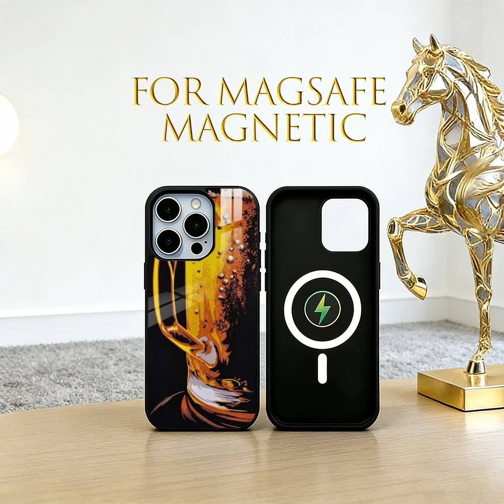 Bier Handyhülle Für iPhone17,16,15,14,13,12,11 Plus,Pro Magnetisch Für Magsafe Kabelloses Laden