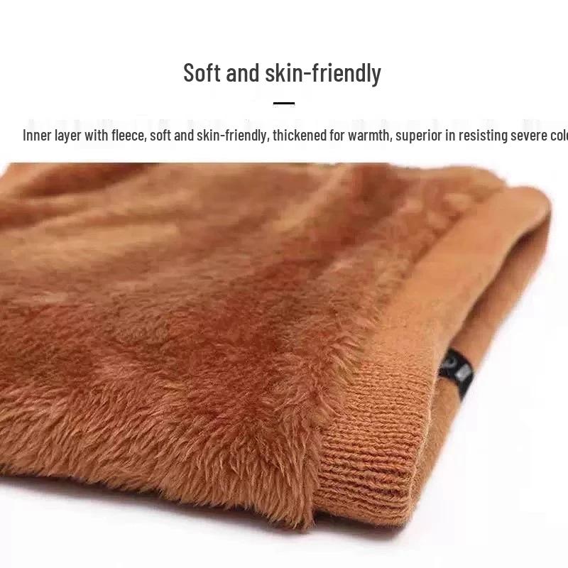 Unisex Fleece-gefütterter Nackenwärmer: Winter Radgamasche & Vielseitiger Strick-Pullover-Schal