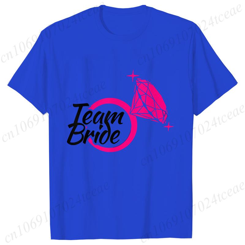 Team Bride TShirt Woman Bachelorette Single Farewell Party Blouses Bridal Shower Wedding Tops Casual ONeck Short Sleeved Tees