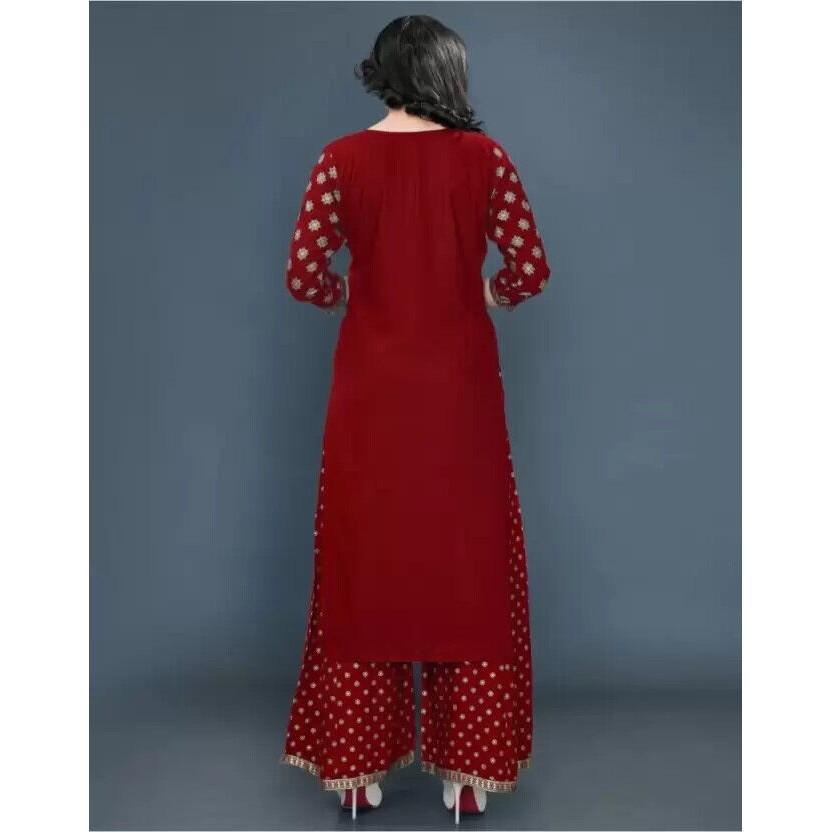 Krásný designový Rayon Kurti Salwar Kameez Set Indian Bollywood Kurta Sharara VF-106a