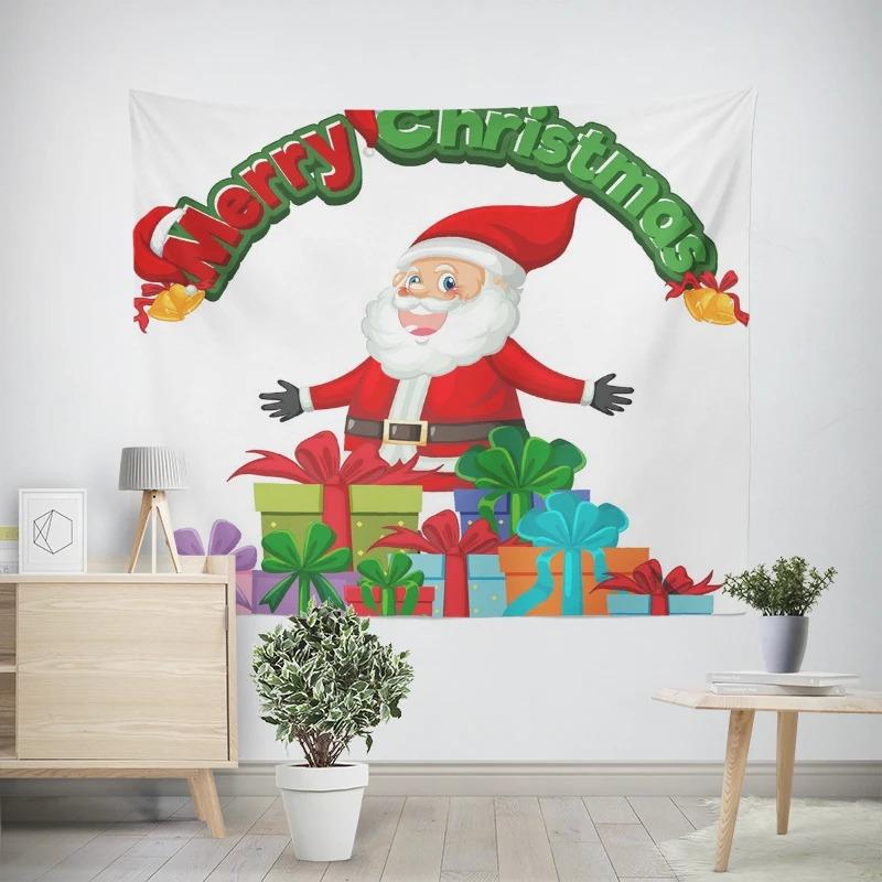 New Year Christmas White Bear Pattern Living Room Bedroom Decorative Tapestry