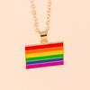 Cute Enamel Rainbow Flag Pendant Necklace for Women Girls Necklaces Chain Party Holiday Jewelry Gifts