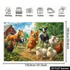 2D Farm Animal Background Banner, Happy Barnyard Animals & Barn Backdrop for Kids Photoshoot