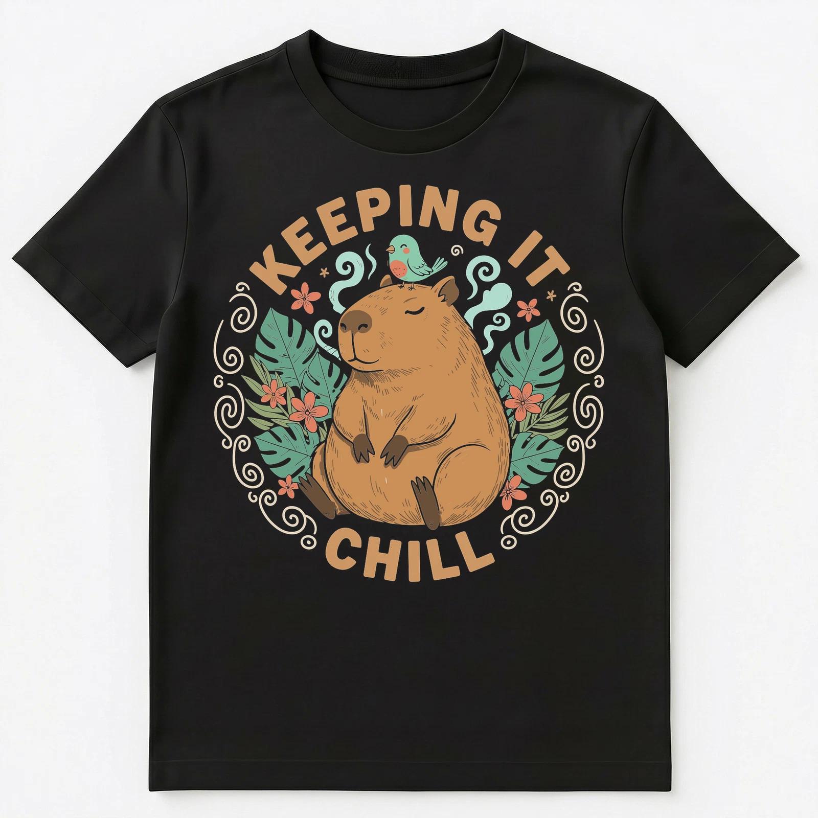 

Adorable Capybara Keeping It Chill Design Unisex T-Shirt 3XL