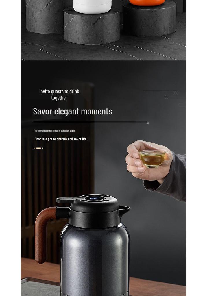 Chen Pi Pu'er Tea Kettle: 316 Stainless Steel with Temperature Display, Engraved Mug & Tea Pot, Heat-Preserving Chamber for Home Use