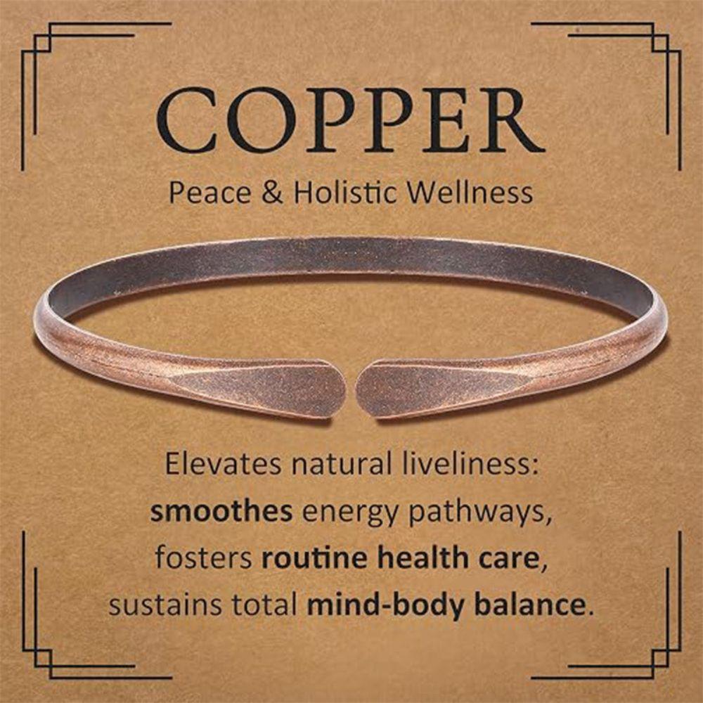 Pure Copper Cuff Bracelet Waterproof Bangle Jewelry Durable Open Cuff Bracelet Daily Wear