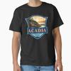 Acadia National Park Illustration Travel Retro Badge Classic T-Shirt