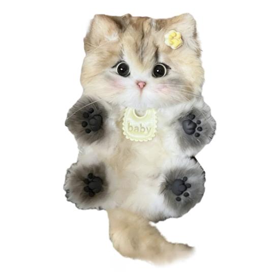 DIY Kitten Keychain Kit Fluffy Cat Plush Toy Craft with Step-by-Step Tutorial Soft Materials Pack for Handmade Bag Charm Cute Gift for Kids Adults
