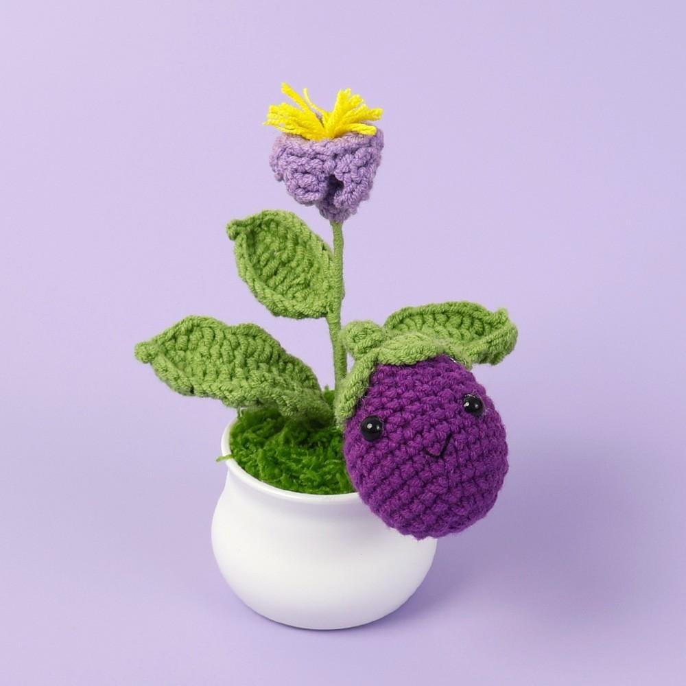 Hand-Knitted Wool Fake Flowers Set: Sunflower, Carnation, Tulip - Desktop Decor, Teacher/Student Gift, Everlasting Bouquet