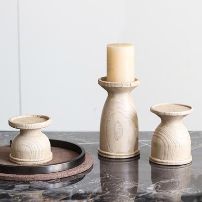 New Chinese-style Candle Holder, Retro Imitation Solid Wood Ornaments, B&B Model Room, Entrance, Dining Room, Living Room, American-style Ornaments