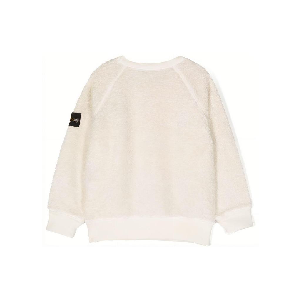 STONE ISLAND Logo Patch Crewneck Sweatshirt Kids Sweatshirt Ivory 771660143-V0097
