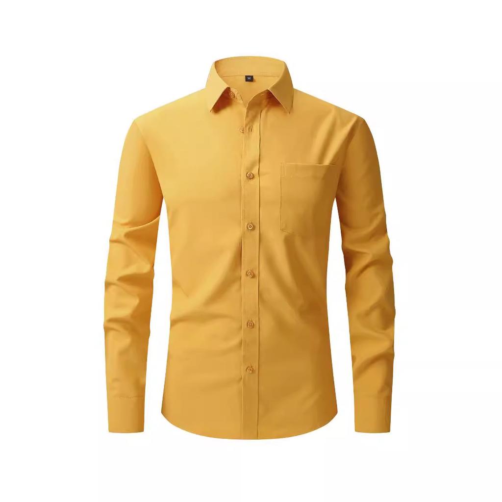 Men’s Wrinkle-Resistant Long Sleeve Business Shirt