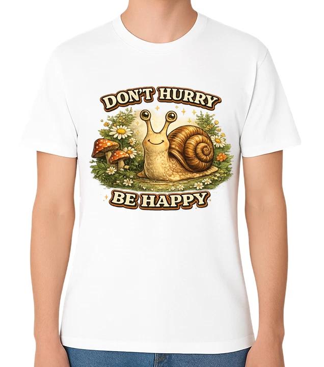 Don’t Hurry Be Happy Snail Nature Positivity T-Shirt Cute Unisex Tee XL