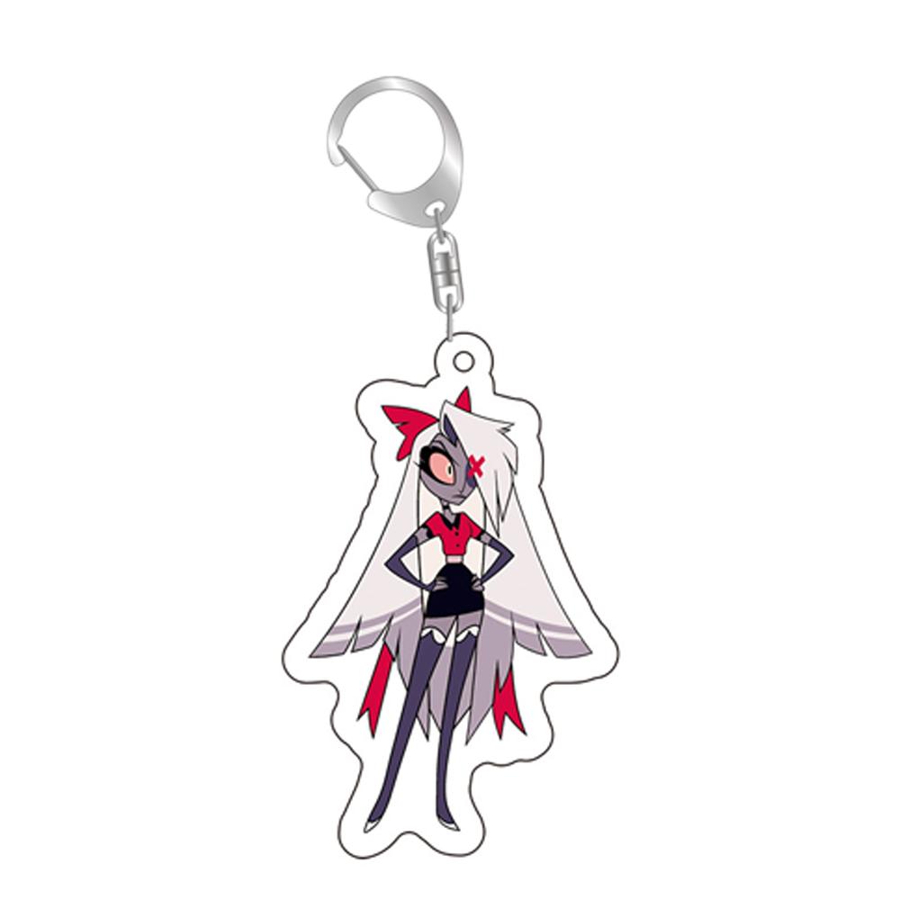Acrylic Cartoon Anime Pendant Keychains Holder Vaggie Car Key Chain Key Ring Phone Bag Hanging Jewelry Gifts Accessories Alastor