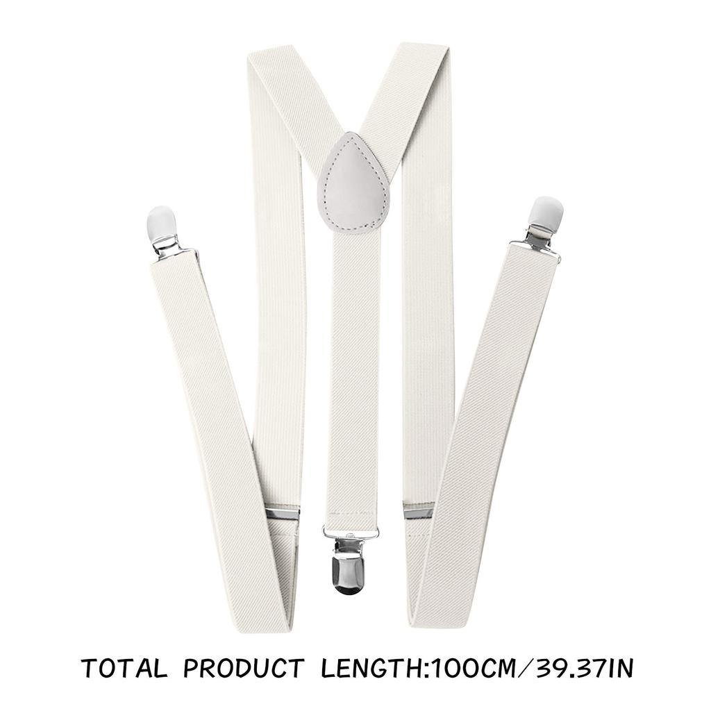 Solid Adjustable Elasticated Leather Suspenders Unisex Y-Back Brace Colorful Strap Clip Suit for Wedding Party Daily Accessories
