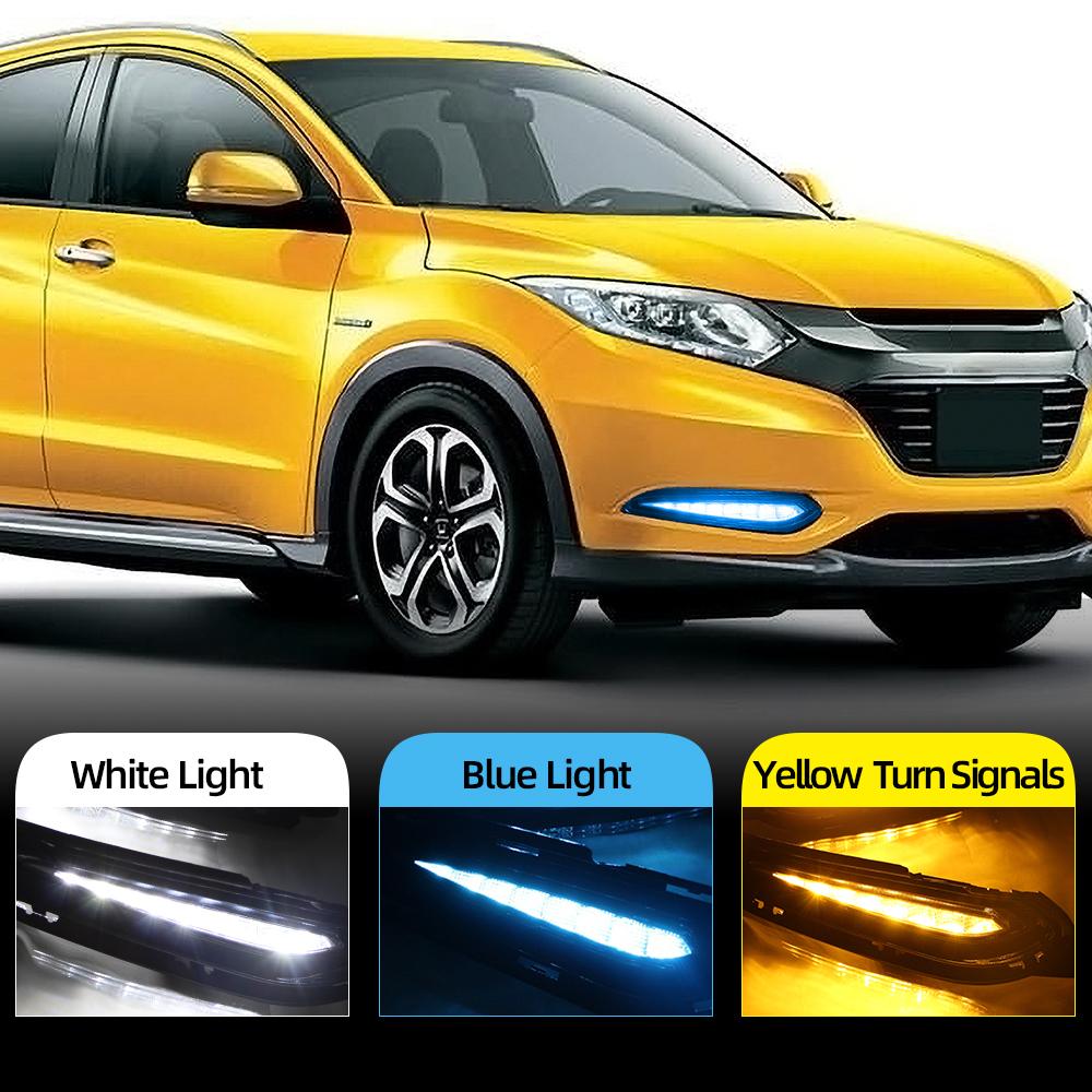 

Для Honda HRV HR-V 2015 2016 2017 2018 реле желтого сигнала Водонепроницаемый ABS автомобильный DRL 12 В светодиодный дневной ходовой фонарь