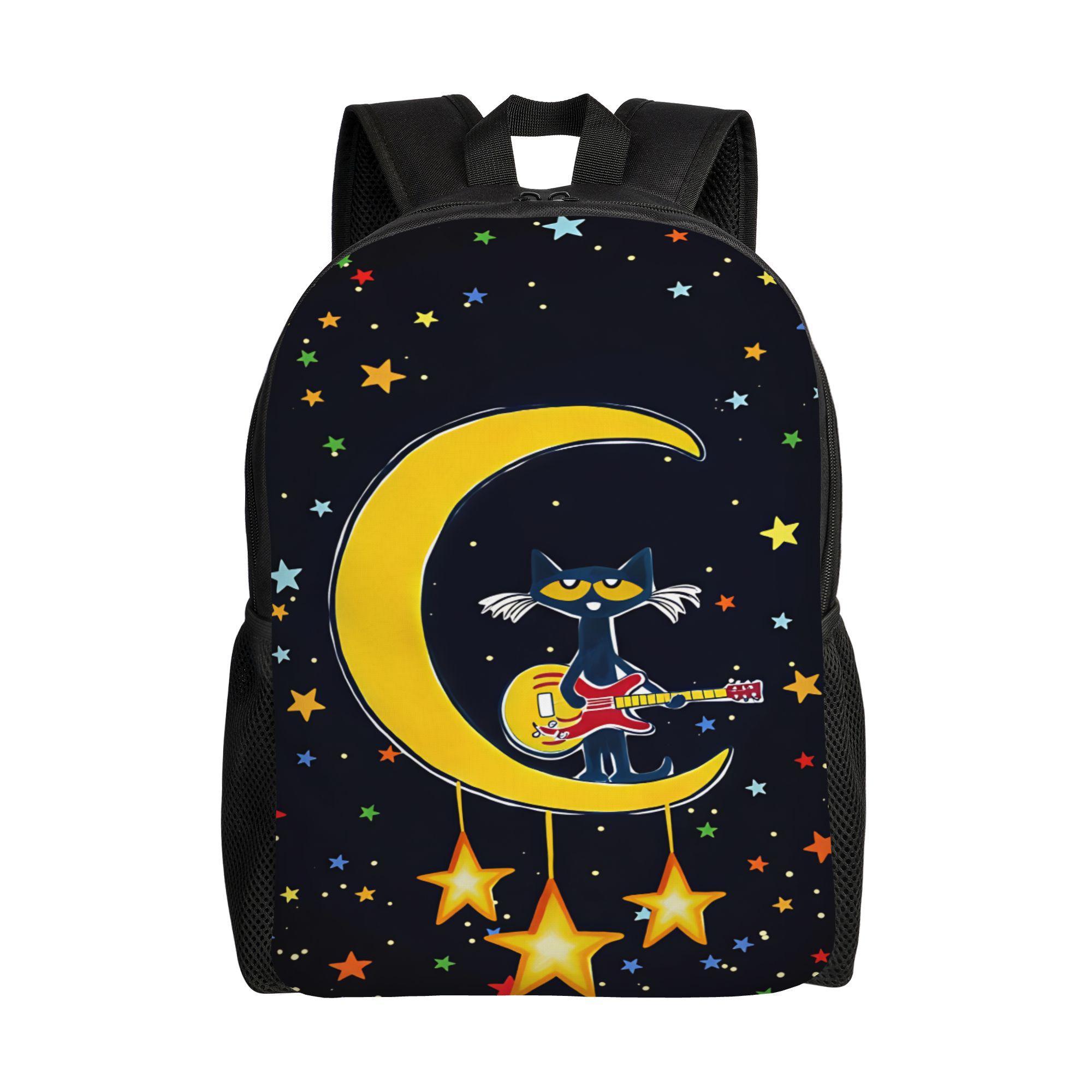 Pete The Cat Sterren Stripboek Rugzak Tiener Ademende Rugzakken Polyester Casual Middelbare School Tassen Sport Custom Rugzak as picture