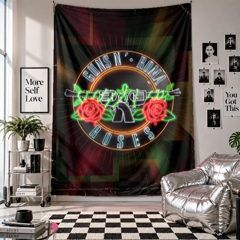 Guns N’ Roses Wall Tapestry Home Decor Wall Hanging Cloth for Bedroom Living Room Background