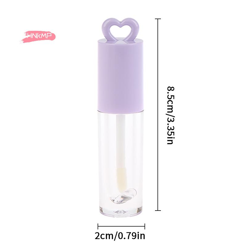 Pink Heart-Shaped 2.5ml Lip Enamel Tube with Keychain And Brush Rod Empty Lip Gloss Bottle Lip Glaze Container Makeup Tool