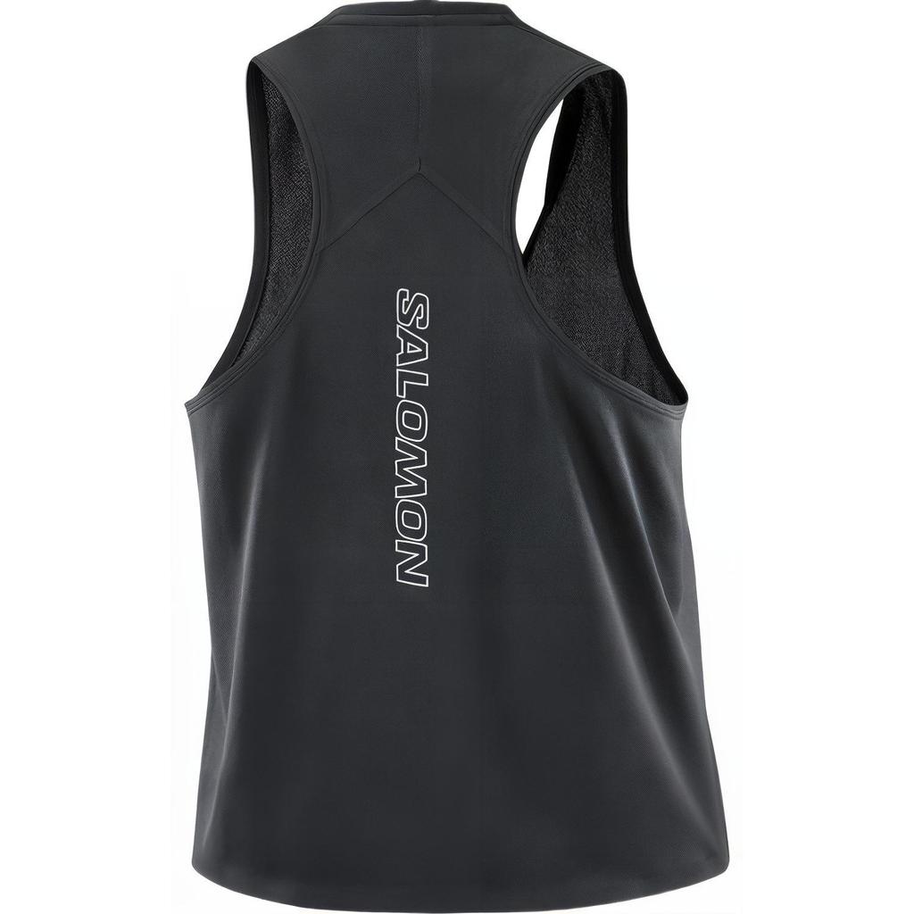 Salomon Solid Color Breathable Running Vest Women tops Black LC2190800