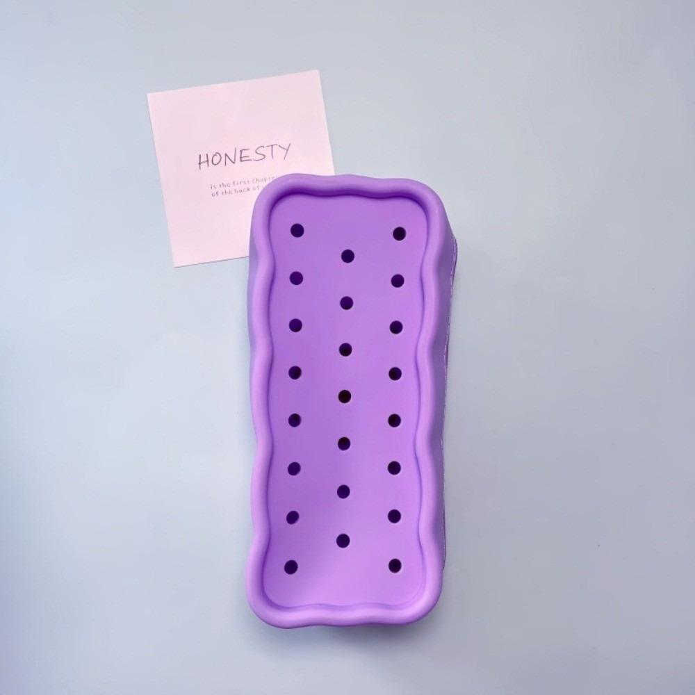 DIY Silicone Hole Pen Bag Large Capacity Pencil Case New Student Stationery Bag