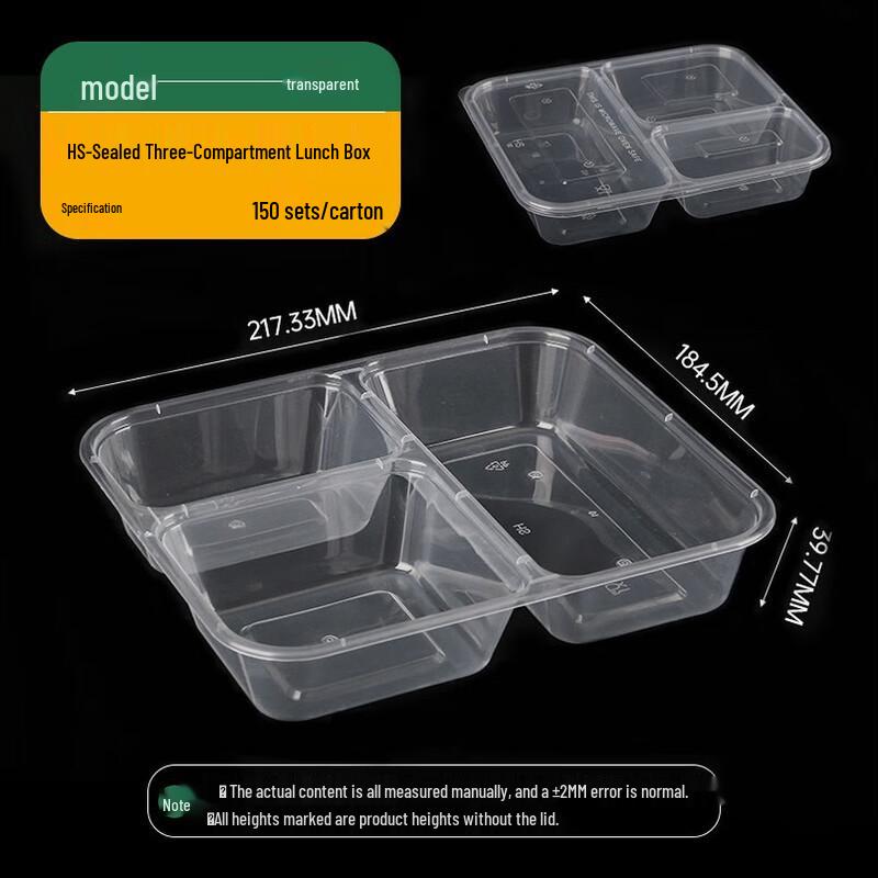 Disposable Multi-Compartment Food Containers with Lids