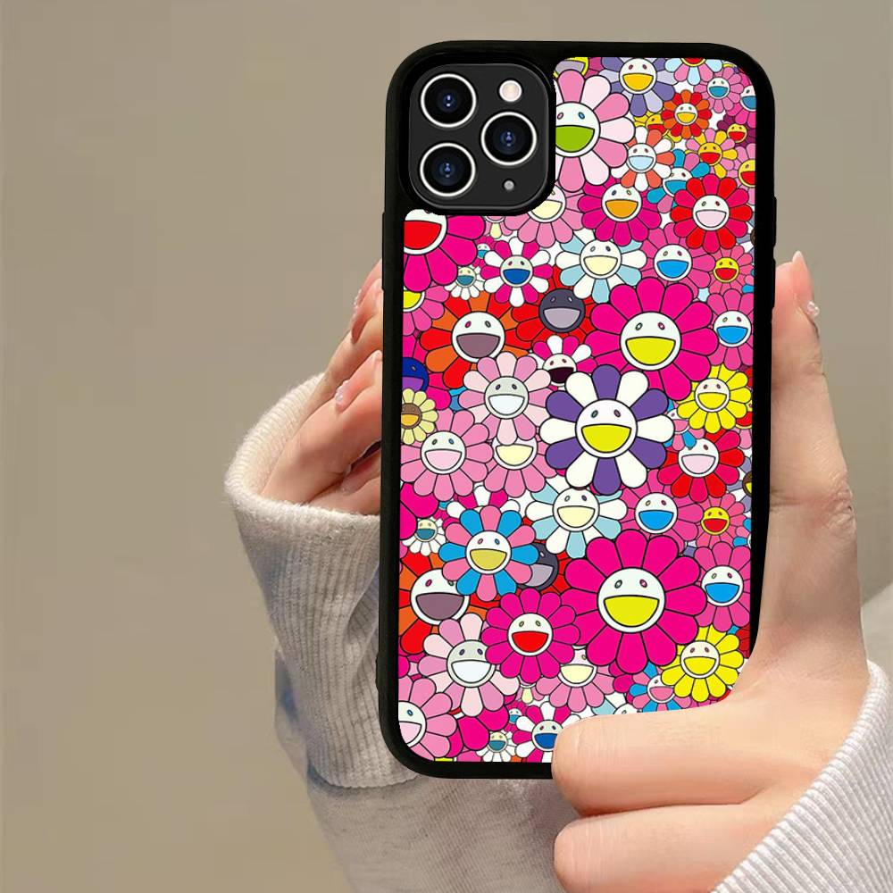 Japanese Artisti M-murakami T-takash Art Colorful PC+TPU Phone Case For iPhone 11 12 13 14 15 16 17 Plus Pro Max Cover
