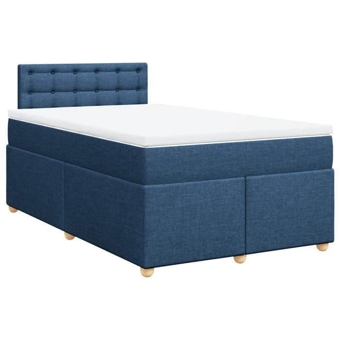 Maison Exclusive - Sommier à lattes de lit avec matelas Bleu 120x200 cm Tissu