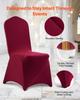 VEVOR 50 Pcs Burgundy Chair Covers, Polyester Spandex Chair Cover, Stretch Slipcovers for Wedding Party Dining Banquet Flat-Front Chair Covers