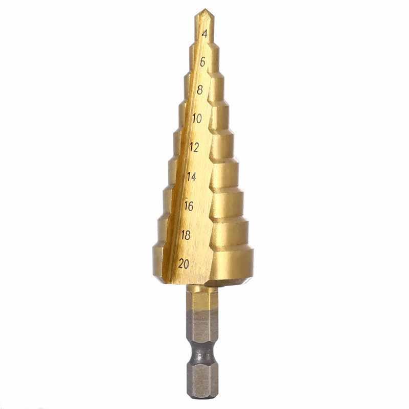 Hex Shank 3pcs Step Drill Bit Electric Tool Hole Cutting for Hole Drilling Aluminum Bronze