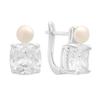 Silver Earrings with Natural Pearls, Cubic Zirconia (2207986)