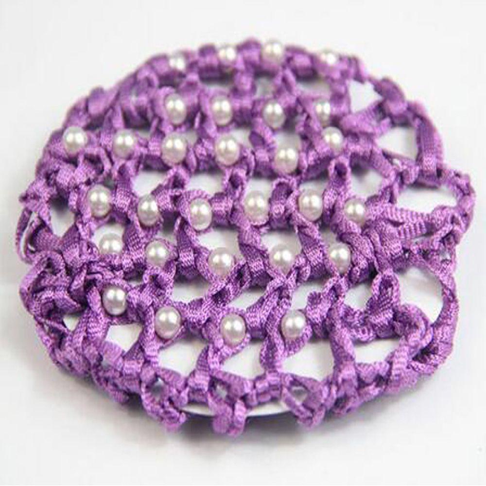 

Распродажа для женщин балет танец катание на коньках снуд жемчужная сетка пучок чехол белый жемчуг сетка для волос фиолетовый