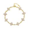 Full Diamond Brass Inlaid Zirconia Four Leaf Clover Bracelet Women's Light Luxury Sparkling CZ Premium Sense Jewelry