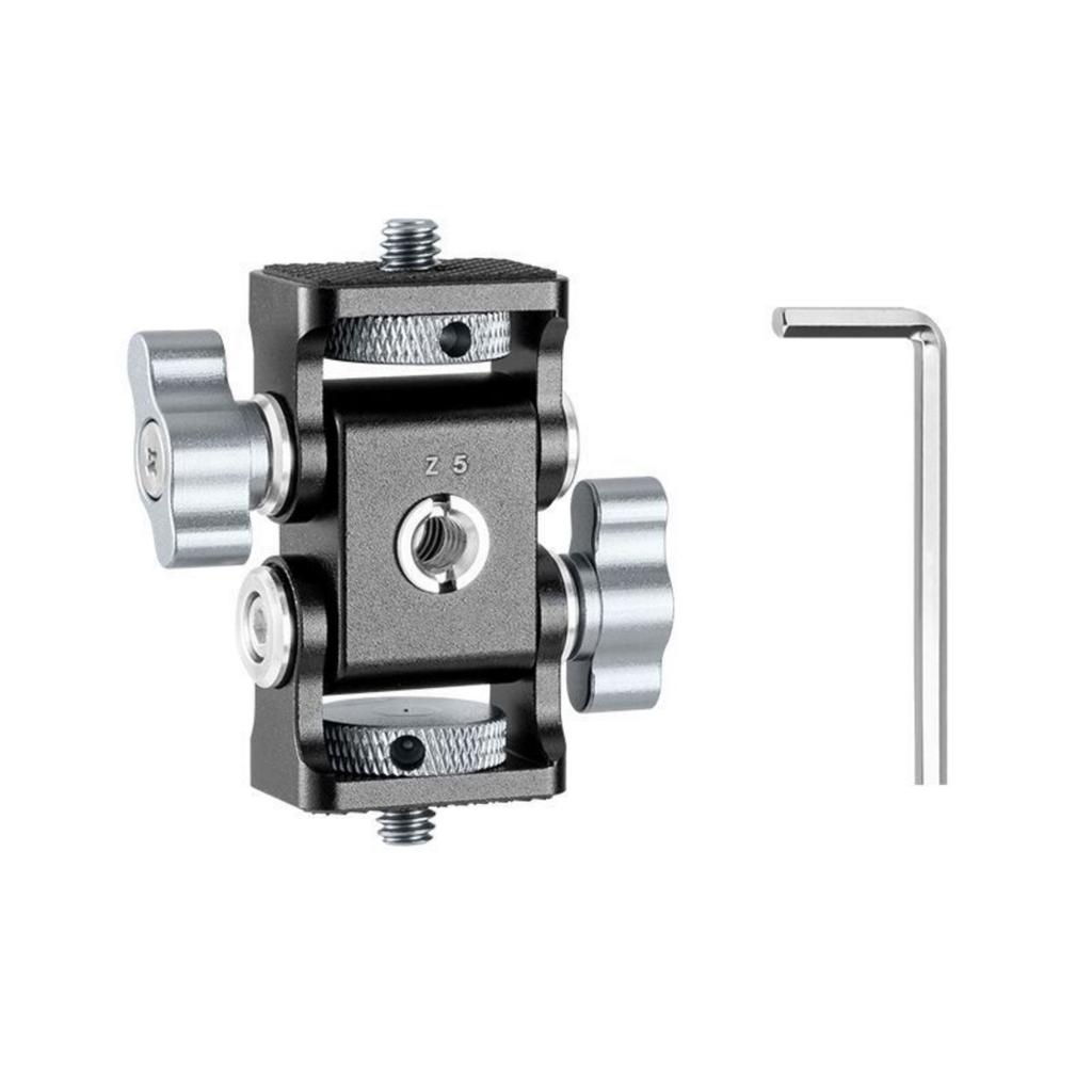 1Set Two Head Camera Holder for Various Accessories Offers Full Angle Adjustability for Professional Filming