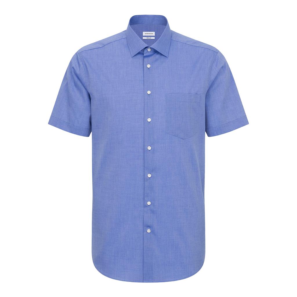 Seidensticker Mens Kent Collar Regular Short-Sleeved Business Shirt