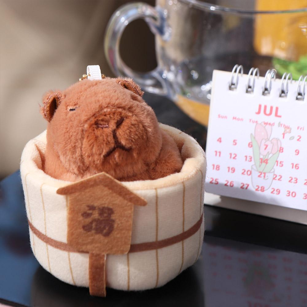 Leisurely Capybara Keychain Japanese Style Car Keyring Fashion Capybara Plush Dolls  Boy