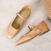 Fashion Spring new square toe shallow mouth single buckle strap fashionable low order shoes for women simple versatile flat shoes