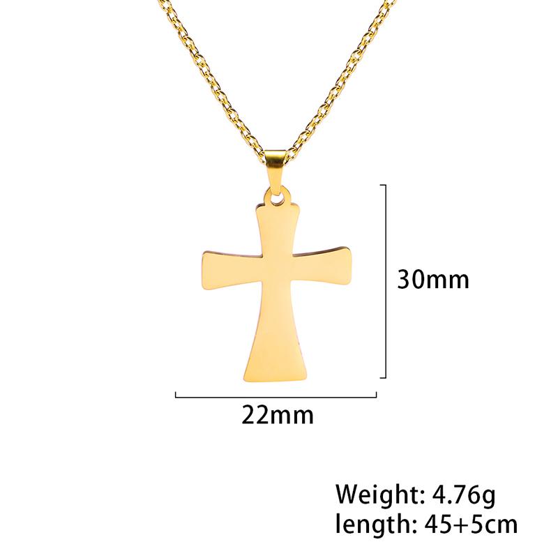 Cazador Trendy Religious Jesus Cross Pendant Necklace Gold Color Stainless Steel Chain Necklaces For Unisex Hollow Jewelry Gift